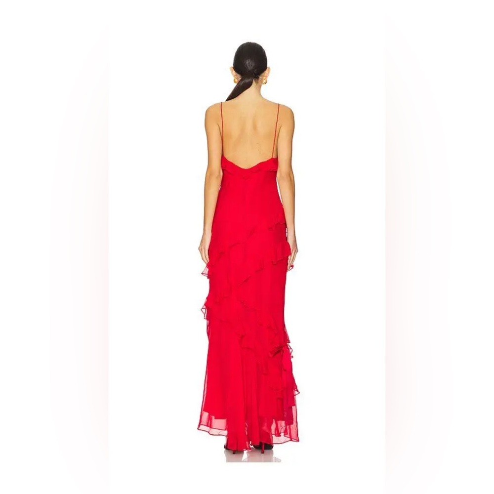 LoveShackFancy Red Ruffle Dress - Picture 4 of 13